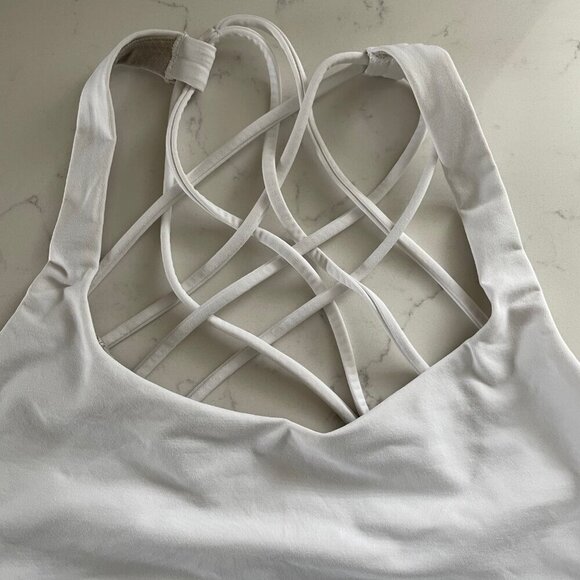 Lululemon Free To Be Wild Bra Top Light Support A/B Cup Yoga Off White Sz 4 - Picture 2 of 7